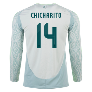 adidas Mens Mexico Chicharito Away Long Sleeve Jersey 24/25 (Linen Green)