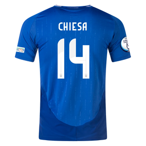 adidas Italy Authentic Federico Chiesa Home Jersey w/ Euro 2024 Patches 24/25 (Blue)