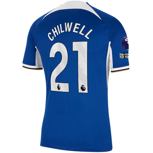 Nike Chelsea Ben Chilwell Home Jersey w/ EPL + No Room For Racism Patches 23/24 (Rush Blue/Club Gold)