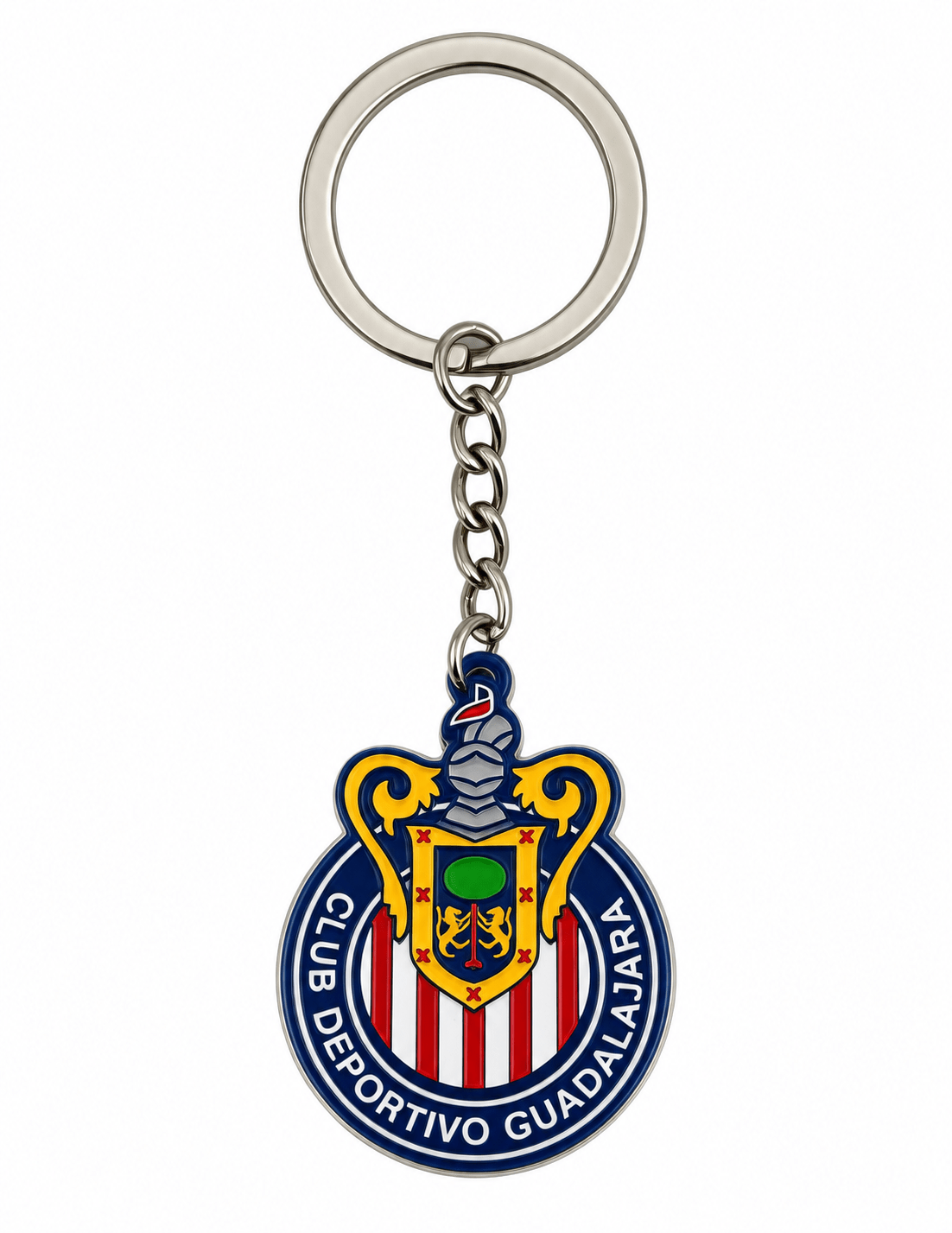 Chivas Club Deportivo Guadalajara Double Sided Metal Crest Keychain