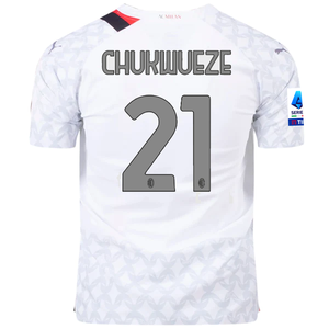 Puma AC Milan Authentic Samuel Chukwueze Away Jersey w/ Serie A Patch 23/24 (Puma White/Feather Grey)