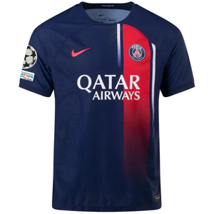 Nike Paris Saint-Germain Authentic Match Bradley Barcola Home Jersey w/ Champions League Patches 23/24 (Midnight Navy)