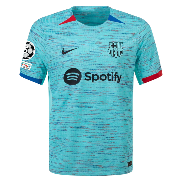 Nike Barcelona Authentic Pablo Gavi Match Vaporknit Third Jersey w/ Ch ...