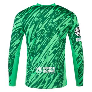 Nike Barcelona Goalkeeper Jersey w/ Champions League Patches 24/25 (Green Spark/Pine Green/White)