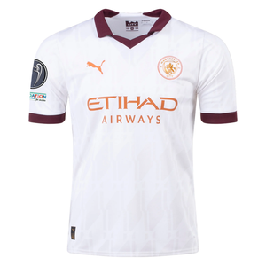 Puma Manchester City Phil Foden Away Jersey w/ Champions League Patches 23/24 (Puma White/Aubergine)