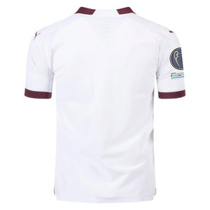 Puma Manchester City Authentic Away Jersey w/ Champions League Patches 23/24 (Puma White/Aubergine)