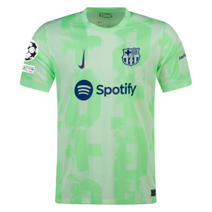 Nike Barcelona Alejandro Balde Third Jersey w/ Champions League Patches 24/25 (Barely Volt/Old Royal)