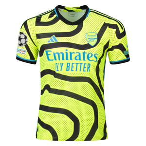 adidas Arsenal Authentic Away Jersey w/ Champions League Patches 23/24 (Team Solar Yellow/Black)