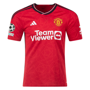 adidas Manchester United Mason Mount Home Jersey 23/24 w/ Champions League Patches (Team College Red)