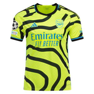adidas Arsenal Away Jersey w/ Champions League Patches 23/24 (Team Solar Yellow/Black)