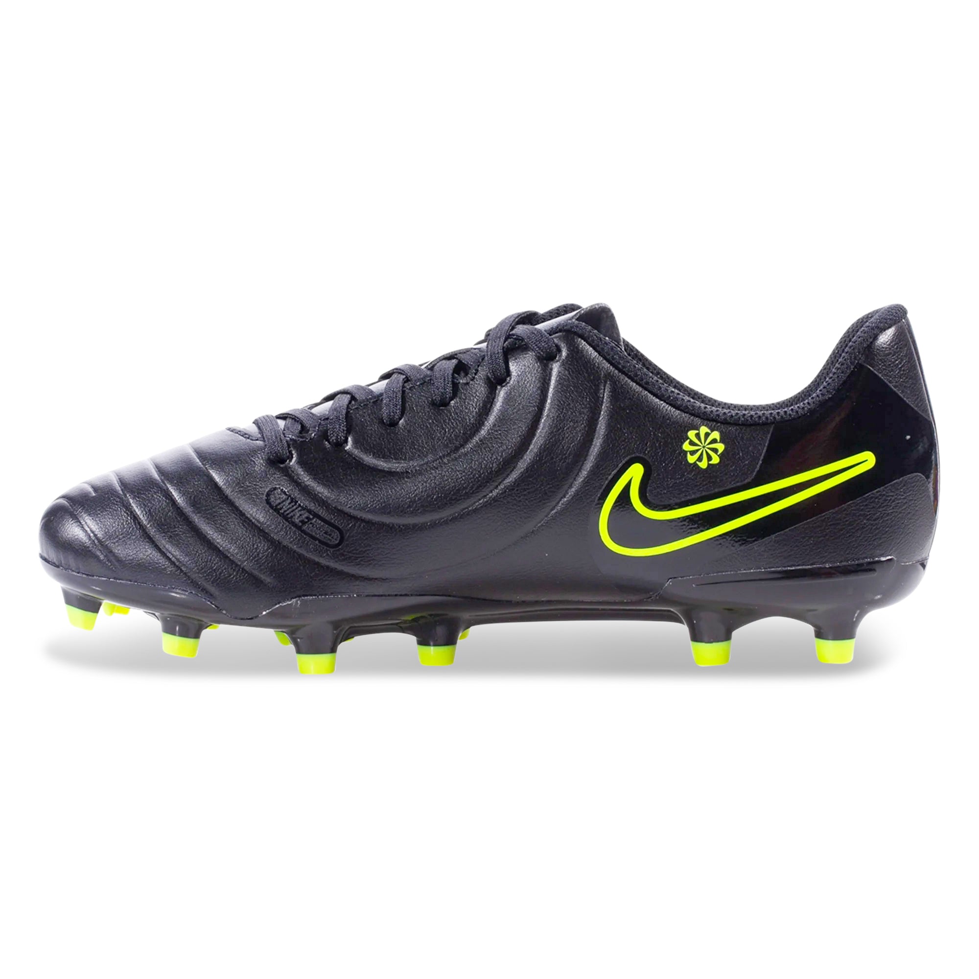 Nike Jr. Legend 10 Club FG/MG Soccer Cleats (Black/Volt) - Soccer