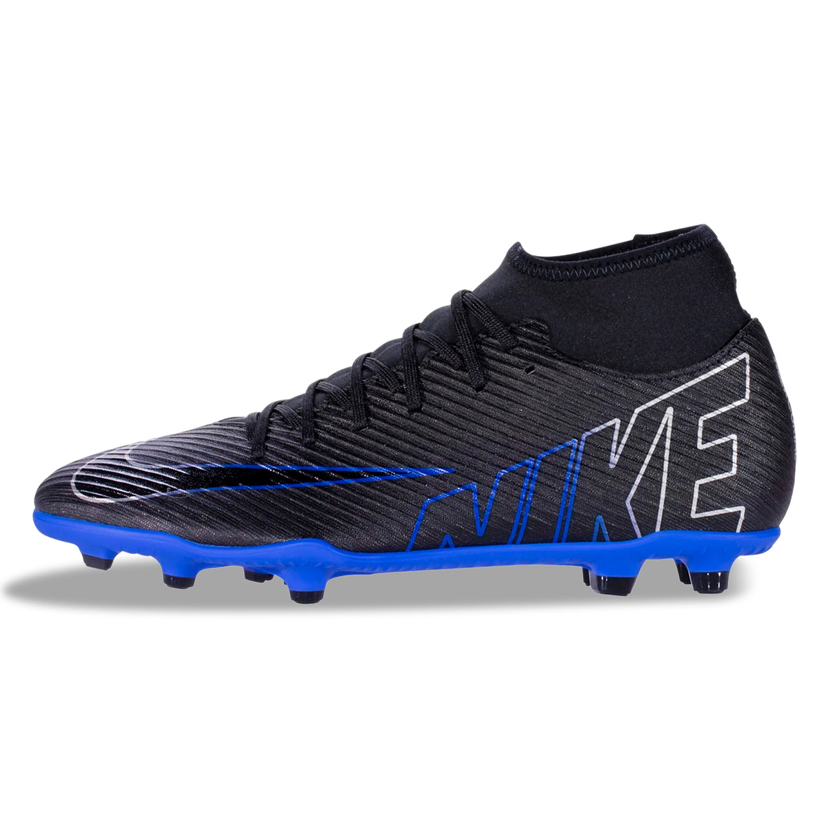 Nike Superfly 9 Club FG MG Soccer Cleats Black Chrome Hyper Royal Soccer Wearhouse