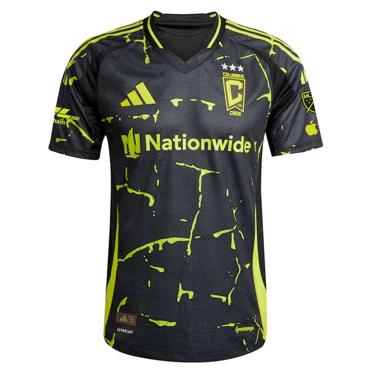 adidas Andrés Herrera Columbus Crew Authentic Away Jersey w/ MLS Patches 25/26 (Black/Yellow)
