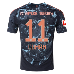 adidas Bayern Munich Kingsley Coman Away Jersey w/ Bundesliga Patch 24/25 (Black/Copper/Blue)