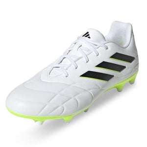 adidas Copa Pure.3 Firm Ground Soccer Cleats (White/Lucid Lemon)