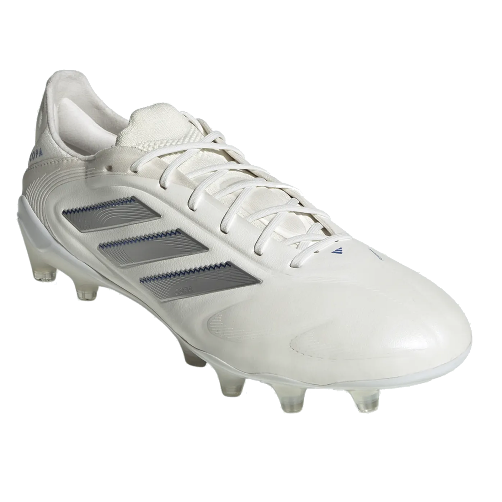 adidas Copa Pure III Elite FG Soccer Cleats (White/Silver Metallic/Bright Royal)