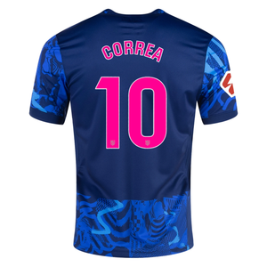 Nike Atletico Madrid Angel Correa Third Jersey w/ La Liga Patch 24/25 (Blue Void/Pink Glow)