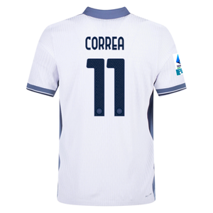 Nike Inter Milan Authentic Joaquin Correa Away Jersey w/ Serie A + Scudetto Patch 24/25 (White/Silver)