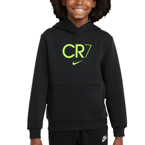 Nike Youth CR7 Club Fleece Hoodie (Black/Volt)