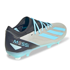 adidas X Crazyfast.3 Messi Firm Ground Soccer Cleats (Silver Metallic/Bliss Blue)