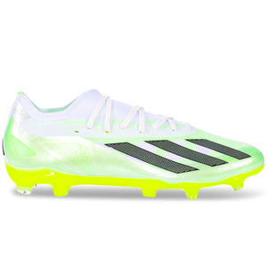 adidas X Crazyfast.2 Firm Ground Soccer Cleats (White/Core Black/Lucid Lemon)