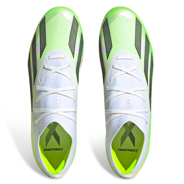 adidas X Crazyfast.2 Firm Ground Soccer Cleats (White/Core Black