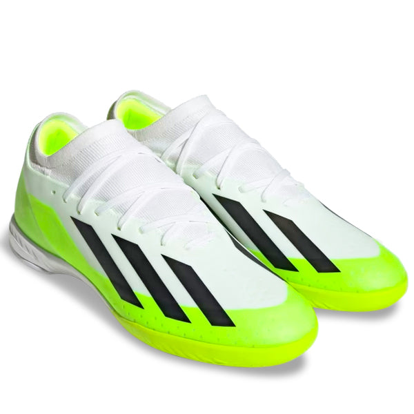 Adidas x Crazyfast.3 Indoor Soccer Shoes White Black Lemon 9.5