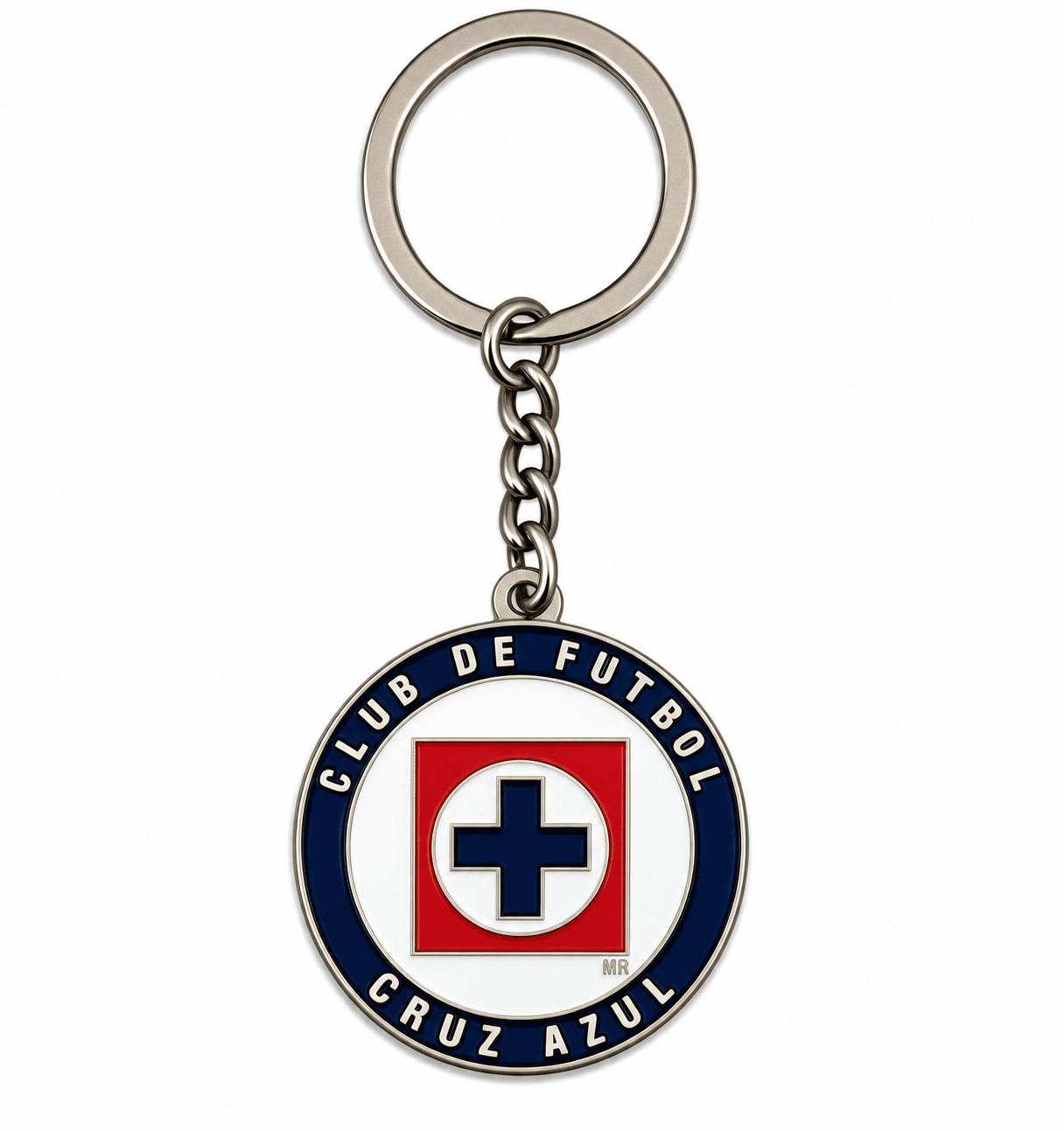 Cruz Azul Double Sided Metal Crest Keychain
