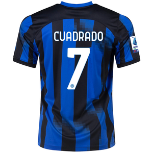 Nike Inter Milan Juan Cuadrado Home Jersey w/ Serie A Patches 23/24 (Lyon Blue/Black/Vibrant Yellow)