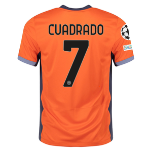 Nike Inter Milan Juan Cuadrado Third Jersey w/ Champions League Patches 23/24 (Safety Orange/Thunder Blue)
