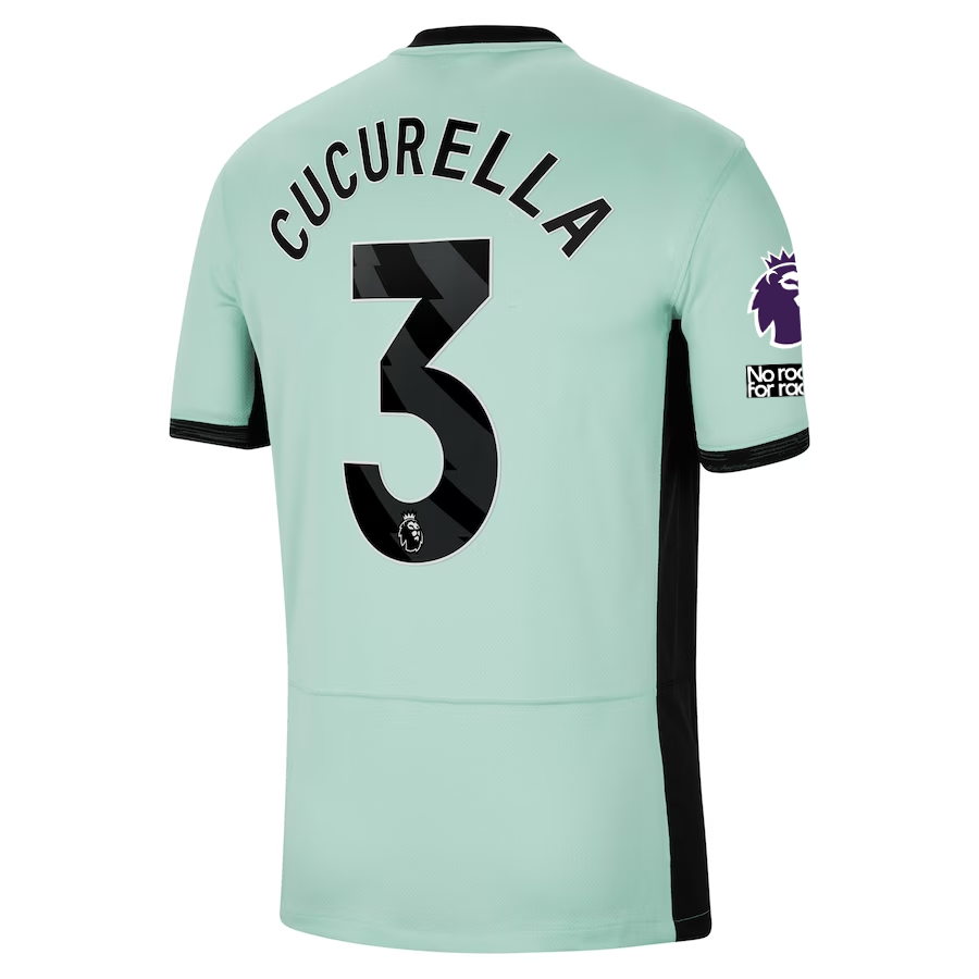 Nike Chelsea Marc Cucurella Third Jersey w/ EPL + No Room For Racism Patches 23/24 (Mint Foam/Black)