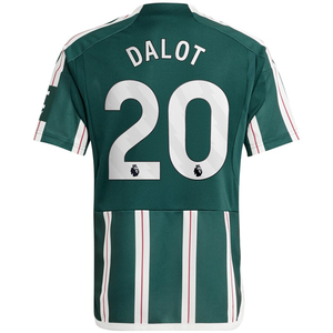 adidas Youth Manchester United Diogo Dalot Away Jersey 23/24 (Green Night/Core White/Active Maroon)