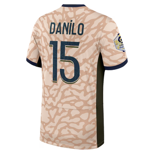 Nike Paris Saint-Germain Danilo Fourth Jersey w/ Ligue 1 Champion Patch 23/24 (Hemp/Obsidian/Sequoia)