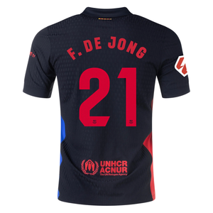 Nike Barcelona Authentic Frenkie De Jong Away Jersey w/ La Liga Patch 24/25 (Black/University Red/Hyper Royal)