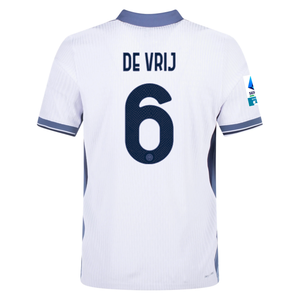 Nike Inter Milan Authentic Stefan de Vrij Away Jersey w/ Serie A + Scudetto Patch 24/25 (White/Silver)