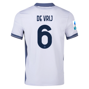 Nike Inter Milan Stefan de Vrij Away Jersey w/ Serie A + Scudetto Patch 24/25 (Summit White/Iris Whisper)