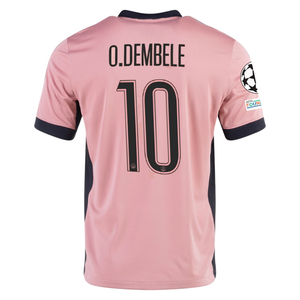 Nike Paris Saint-Germain Ousmane Dembélé Third Jersey w/ Champions League Patches 24/25 (Rust Pink/Black)