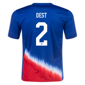 Nike Mens United States Sergino Dest Away Jersey 24/25 (Old Royal/Sport Red)