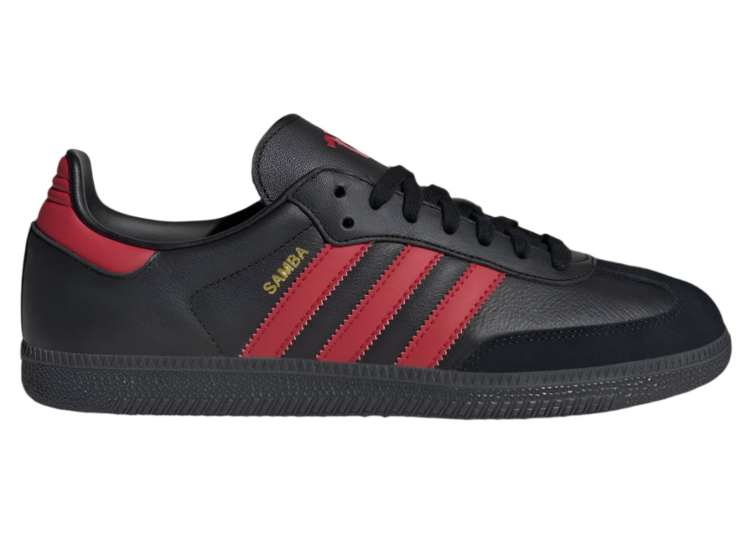 adidas Manchester United Samba Indoor Soccer Shoes (Black/Red)
