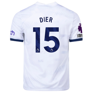 Nike Tottenham Eric Dier Home Jersey w/ EPL + No Room For Racism Patches  23/24 (White/Binary Blue)