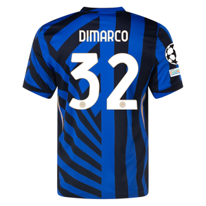 Nike Inter Milan Federico Dimarco Home Jersey w/ Champions League + Scudetto Patch 24/25 (Lyon Blue/Black)