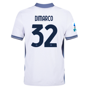 Nike Inter Milan Authentic Federico Dimarco Away Jersey w/ Serie A + Scudetto Patch 24/25 (White/Silver)