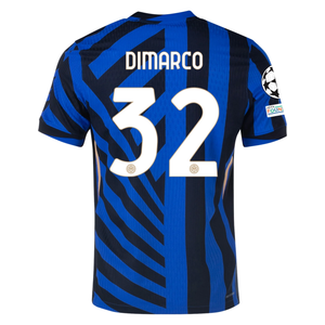 Nike Inter Milan Authentic Federico Dimarco Home Jersey w/ Champions League + Scudetto Patch 24/25 (Lyon Blue/Black)