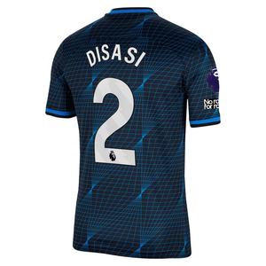 Nike Chelsea Axel Disasi Away Jersey w/ EPL + No Room For Racism Patches 23/24 (Soar/Club Gold)