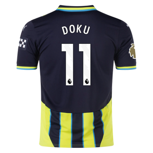 Puma Manchester City Jérémy Doku Away Jersey w/ EPL + Club World Cup Patch 24/25 (New Navy/Yellow Glow)