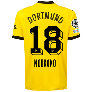 Puma Borussia Dortmund Youssoufa Moukoko Home Jersey w/ Champions League Patches 23/24 (Cyber Yellow/Puma Black)