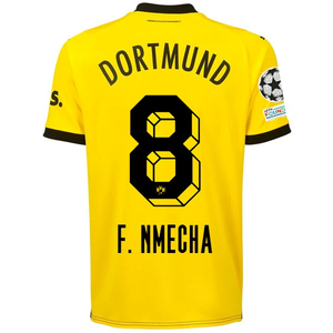 Puma Borussia Dortmund Felix Nmecha Home Jersey w/ Champions League Patches 23/24 (Cyber Yellow/Puma Black)