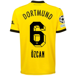 Puma Borussia Dortmund Salih Özcan Home Jersey w/ Champions League Patches 23/24 (Cyber Yellow/Puma Black)