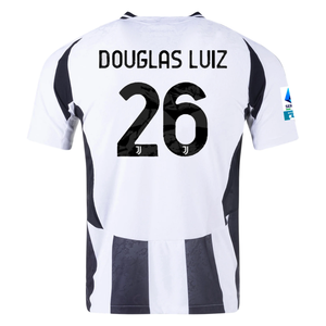 adidas Juventus Authentic Douglas Luiz Home Jersey w/ Serie A Patch 24/25 (White/Black)