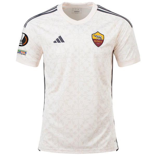 adidas A.S Roma Away Jersey w Europa League Patches 23 24 Beige